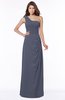 ColsBM Fran Nightshadow Blue Modest A-line One Shoulder Zip up Chiffon Bridesmaid Dresses