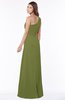 ColsBM Fran Olive Green Modest A-line One Shoulder Zip up Chiffon Bridesmaid Dresses