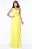 ColsBM Fran Pale Yellow Modest A-line One Shoulder Zip up Chiffon Bridesmaid Dresses