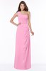 ColsBM Fran Pink Modest A-line One Shoulder Zip up Chiffon Bridesmaid Dresses