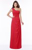 ColsBM Fran Red Modest A-line One Shoulder Zip up Chiffon Bridesmaid Dresses