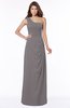 ColsBM Fran Ridge Grey Modest A-line One Shoulder Zip up Chiffon Bridesmaid Dresses