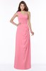 ColsBM Fran Watermelon Modest A-line One Shoulder Zip up Chiffon Bridesmaid Dresses