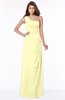 ColsBM Fran Wax Yellow Modest A-line One Shoulder Zip up Chiffon Bridesmaid Dresses