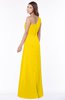 ColsBM Fran Yellow Modest A-line One Shoulder Zip up Chiffon Bridesmaid Dresses