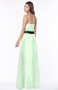 ColsBM Jazlynn Light Green Luxury A-line Bateau Zip up Satin Floor Length Bridesmaid Dresses