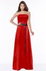 ColsBM Jazlynn Red Luxury A-line Bateau Zip up Satin Floor Length Bridesmaid Dresses