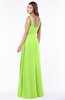 ColsBM Thea Bright Green Elegant Wide Square Sleeveless Half Backless Chiffon Beaded Bridesmaid Dresses