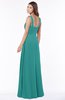 ColsBM Thea Emerald Green Elegant Wide Square Sleeveless Half Backless Chiffon Beaded Bridesmaid Dresses
