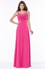 ColsBM Thea Fandango Pink Elegant Wide Square Sleeveless Half Backless Chiffon Beaded Bridesmaid Dresses