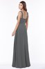 ColsBM Thea Grey Elegant Wide Square Sleeveless Half Backless Chiffon Beaded Bridesmaid Dresses