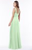 ColsBM Thea Light Green Elegant Wide Square Sleeveless Half Backless Chiffon Beaded Bridesmaid Dresses