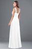ColsBM Thea White Elegant Wide Square Sleeveless Half Backless Chiffon Beaded Bridesmaid Dresses