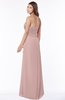 ColsBM Aimee Blush Pink Antique Bateau Half Backless Chiffon Floor Length Bridesmaid Dresses