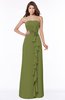 ColsBM Aimee Olive Green Antique Bateau Half Backless Chiffon Floor Length Bridesmaid Dresses