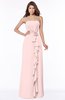 ColsBM Aimee Pastel Pink Antique Bateau Half Backless Chiffon Floor Length Bridesmaid Dresses