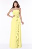 ColsBM Aimee Pastel Yellow Antique Bateau Half Backless Chiffon Floor Length Bridesmaid Dresses
