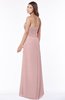 ColsBM Aimee Silver Pink Antique Bateau Half Backless Chiffon Floor Length Bridesmaid Dresses