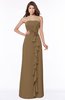 ColsBM Aimee Truffle Antique Bateau Half Backless Chiffon Floor Length Bridesmaid Dresses