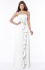 ColsBM Aimee White Antique Bateau Half Backless Chiffon Floor Length Bridesmaid Dresses