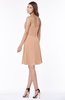 ColsBM Vera Almost Apricot Modest A-line Sleeveless Zip up Knee Length Ruching Bridesmaid Dresses