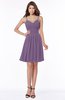 ColsBM Vera Chinese Violet Modest A-line Sleeveless Zip up Knee Length Ruching Bridesmaid Dresses