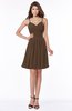 ColsBM Vera Chocolate Brown Modest A-line Sleeveless Zip up Knee Length Ruching Bridesmaid Dresses