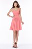 ColsBM Vera Coral Modest A-line Sleeveless Zip up Knee Length Ruching Bridesmaid Dresses