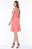 ColsBM Vera Coral Modest A-line Sleeveless Zip up Knee Length Ruching Bridesmaid Dresses