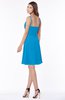 ColsBM Vera Cornflower Blue Modest A-line Sleeveless Zip up Knee Length Ruching Bridesmaid Dresses