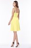 ColsBM Vera Daffodil Modest A-line Sleeveless Zip up Knee Length Ruching Bridesmaid Dresses