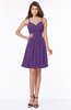 ColsBM Vera Dark Purple Modest A-line Sleeveless Zip up Knee Length Ruching Bridesmaid Dresses
