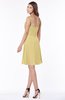 ColsBM Vera Gold Modest A-line Sleeveless Zip up Knee Length Ruching Bridesmaid Dresses