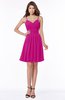 ColsBM Vera Hot Pink Modest A-line Sleeveless Zip up Knee Length Ruching Bridesmaid Dresses