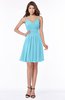 ColsBM Vera Light Blue Modest A-line Sleeveless Zip up Knee Length Ruching Bridesmaid Dresses