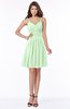 ColsBM Vera Light Green Modest A-line Sleeveless Zip up Knee Length Ruching Bridesmaid Dresses