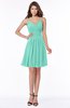 ColsBM Vera Mint Green Modest A-line Sleeveless Zip up Knee Length Ruching Bridesmaid Dresses