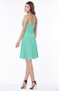 ColsBM Vera Mint Green Modest A-line Sleeveless Zip up Knee Length Ruching Bridesmaid Dresses