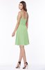 ColsBM Vera Sage Green Modest A-line Sleeveless Zip up Knee Length Ruching Bridesmaid Dresses