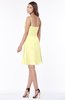 ColsBM Vera Wax Yellow Modest A-line Sleeveless Zip up Knee Length Ruching Bridesmaid Dresses