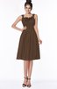 ColsBM Lainey Chocolate Brown Gorgeous A-line Wide Square Sleeveless Chiffon Knee Length Bridesmaid Dresses