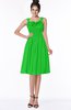 ColsBM Lainey Classic Green Gorgeous A-line Wide Square Sleeveless Chiffon Knee Length Bridesmaid Dresses
