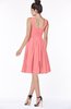 ColsBM Lainey Coral Gorgeous A-line Wide Square Sleeveless Chiffon Knee Length Bridesmaid Dresses