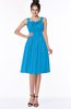ColsBM Lainey Cornflower Blue Gorgeous A-line Wide Square Sleeveless Chiffon Knee Length Bridesmaid Dresses