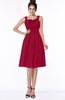 ColsBM Lainey Dark Red Gorgeous A-line Wide Square Sleeveless Chiffon Knee Length Bridesmaid Dresses