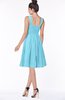 ColsBM Lainey Light Blue Gorgeous A-line Wide Square Sleeveless Chiffon Knee Length Bridesmaid Dresses
