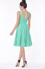 ColsBM Lainey Mint Green Gorgeous A-line Wide Square Sleeveless Chiffon Knee Length Bridesmaid Dresses