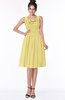 ColsBM Lainey Misted Yellow Gorgeous A-line Wide Square Sleeveless Chiffon Knee Length Bridesmaid Dresses