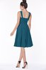 ColsBM Lainey Moroccan Blue Gorgeous A-line Wide Square Sleeveless Chiffon Knee Length Bridesmaid Dresses