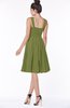 ColsBM Lainey Olive Green Gorgeous A-line Wide Square Sleeveless Chiffon Knee Length Bridesmaid Dresses
